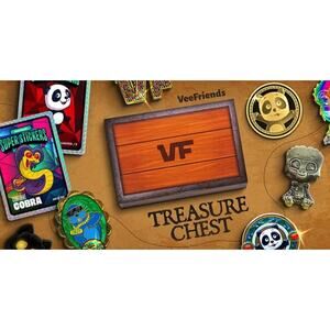 x4 2025 Veefriends Treasure Chest Boxes /5555 - Pins,Sketch Cards,Super Stickers